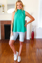 Load image into Gallery viewer, Be Your Best Smocked Neck Woven Sleeveless Top in Emerald
