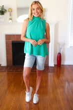 Load image into Gallery viewer, Be Your Best Smocked Neck Woven Sleeveless Top in Emerald
