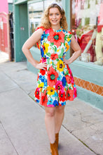 Load image into Gallery viewer, Sunny Days Multicolor Floral Print Tiered Ruffle Sleeve Dress
