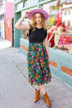 Load image into Gallery viewer, Lead The Way Black Multicolor Floral Lace Fit &amp; Flare Lined Dress
