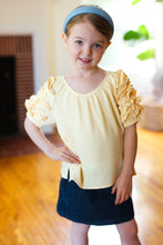 Load image into Gallery viewer, Lovely Lemon Ruffle Sleeve Side Slit Top
