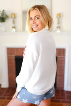 Load image into Gallery viewer, American Flag White Crochet Oversized Knit Sweater
