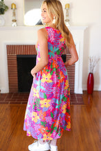 Load image into Gallery viewer, Diva Dreams Multicolor Tropical Floral Fit &amp; Flare Maxi Dress
