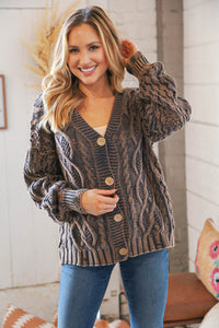 Bold & Classy Cable Knit Crop Cardigan