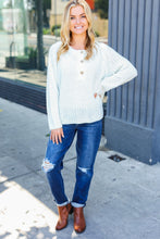 Load image into Gallery viewer, Casual Living Loose Knit Henley Button Sweater in White
