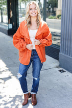 Load image into Gallery viewer, Beautiful You Cinched Waist Zip Up Fleece Jacket in Rust
