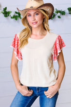 Load image into Gallery viewer, Led By Dreams Textured Floral Ruffle Sleeve Top
