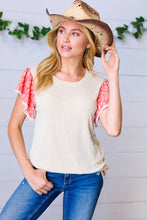 Load image into Gallery viewer, Led By Dreams Textured Floral Ruffle Sleeve Top
