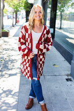 Load image into Gallery viewer, Can&#39;t Help But Love Rust Checkered Open Cardigan
