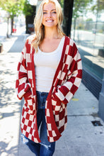 Load image into Gallery viewer, Can&#39;t Help But Love Rust Checkered Open Cardigan
