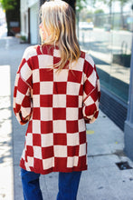 Load image into Gallery viewer, Can&#39;t Help But Love Rust Checkered Open Cardigan
