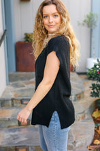 Load image into Gallery viewer, Best In Bold Dolman Ribbed Knit Sweater Top in Black
