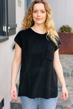 Load image into Gallery viewer, Best In Bold Dolman Ribbed Knit Sweater Top in Black
