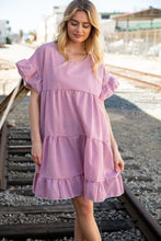 Load image into Gallery viewer, Red Ruffle Tiered Gingham Cotton Pocketed Dress
