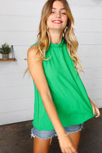 Load image into Gallery viewer, Beauty Charm Frill Mock Neck Crinkle Top
