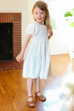 Load image into Gallery viewer, Enchanting Ivory Smocked Bubble Sleeve Tiered Dress
