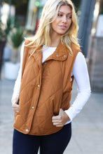 Load image into Gallery viewer, Layer Up High Neck Quilted Puffer Vest in Camel
