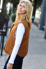 Load image into Gallery viewer, Layer Up High Neck Quilted Puffer Vest in Camel
