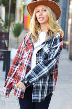 Load image into Gallery viewer, All Put Together Plaid Colorblock Hoodie Shacket
