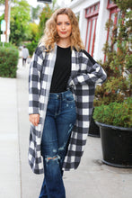 Load image into Gallery viewer, Get To Know You Black Buffalo Plaid Hacci Cardigan
