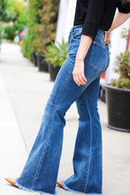 Load image into Gallery viewer, City Streets Medium Blue High Waist Flare Fray Hem Jeans by Judy Blue
