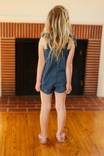 Load image into Gallery viewer, Endearing Cotton Denim Elastic Ruffle Neck Shoulder Tie Romper
