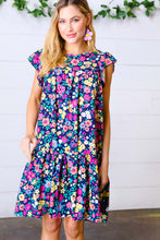Load image into Gallery viewer, Your Wish is Granted Flutter Sleeve Midi Dress in Navy
