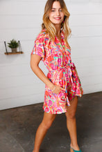 Load image into Gallery viewer, Crush on You Vibrant Multicolor Floral Print Surplice Romper
