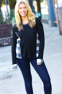 Adorable In Plaid Hacci Knit Hoodie
