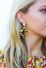 Load image into Gallery viewer, Gold Crushed Textured Geometric Cut-Out Earrings
