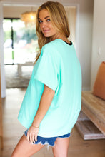 Load image into Gallery viewer, Weekend Reade Mint Drop Shoulder V Neck Woven Top
