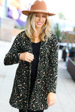 Load image into Gallery viewer, Weekend Envy Animal Print Open Cardigan in Olive
