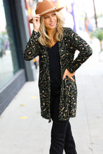 Load image into Gallery viewer, Weekend Envy Animal Print Open Cardigan in Olive
