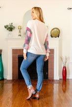 Load image into Gallery viewer, Stand Out Cream Checker Textured Knit Bubble Sleeve Top
