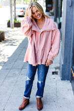 Load image into Gallery viewer, Beautiful You Cinched Waist Zip Up Fleece Jacket in Blush
