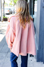 Load image into Gallery viewer, Beautiful You Cinched Waist Zip Up Fleece Jacket in Blush
