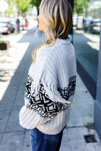 Load image into Gallery viewer, Ready For Anything Taupe &amp; Black Tassel Aztec Sweater
