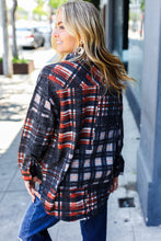 Load image into Gallery viewer, Fall Nights Black &amp; Rust Jacquard Oversize Pocketed Shacket
