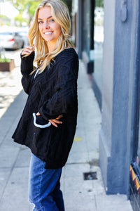 Take The Chill Away Black Button Down Boyfriend Cardigan