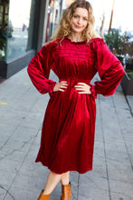 Load image into Gallery viewer, Tis the Season! Mock Neck Velvet Dress
