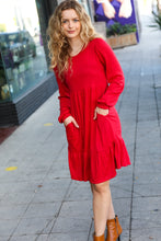 Load image into Gallery viewer, Lady In Red Hacci Fit &amp; Flare Ruffle Dress
