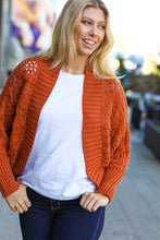 Load image into Gallery viewer, Layer Me Up Rust Cable Dolman Bolero Open Cardigan
