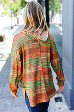 Load image into Gallery viewer, Orange &amp; Green Space Dye Thermal Hoodie
