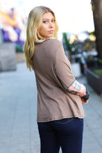 Load image into Gallery viewer, It&#39;s All For You Taupe Thermal Button Down Colorblock Top
