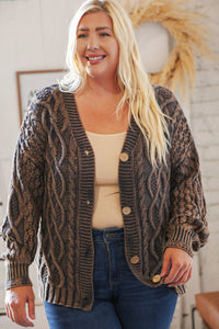 Bold & Classy Cable Knit Crop Cardigan