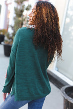 Load image into Gallery viewer, Lock Eyes Notched Neck With Patch Oversized Sweater in Hunter Green
