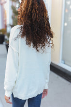 Load image into Gallery viewer, Lock Eyes Notched Neck With Patch Oversized Sweater in Ivory
