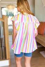 Load image into Gallery viewer, Perfectly You Multicolor Striped Shirred Yoke Mock Neck Top
