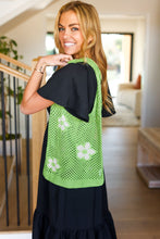 Load image into Gallery viewer, Floral Crochet Tote Bag in Green
