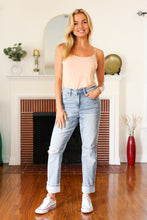 Load image into Gallery viewer, Judy Blue Light Wash Star Pocket Boyfriend Fit Cuffed Jeans
